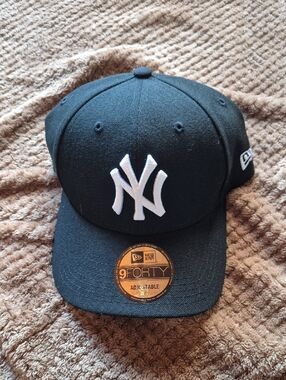 New Era Black Cap with White NY Logo